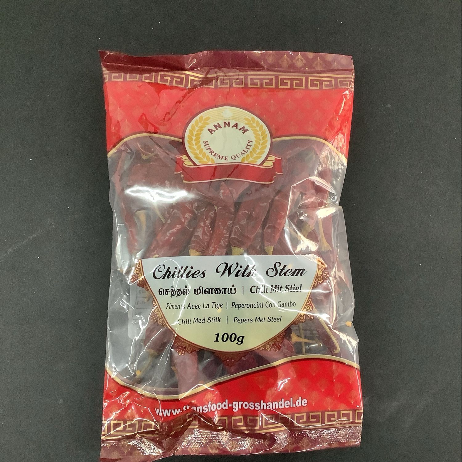 Annam chillies with stem 100g