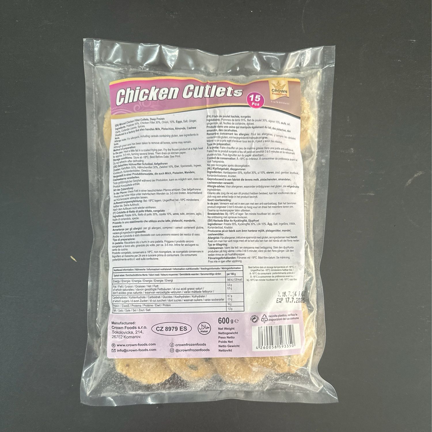 Crown Chicken Cutlets 600G