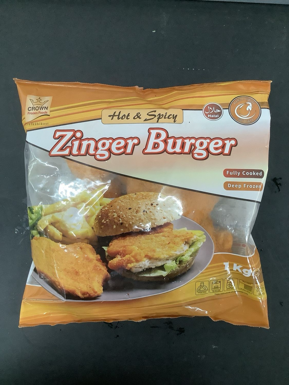 Crown zinger burger hot&amp;spicy 1kg