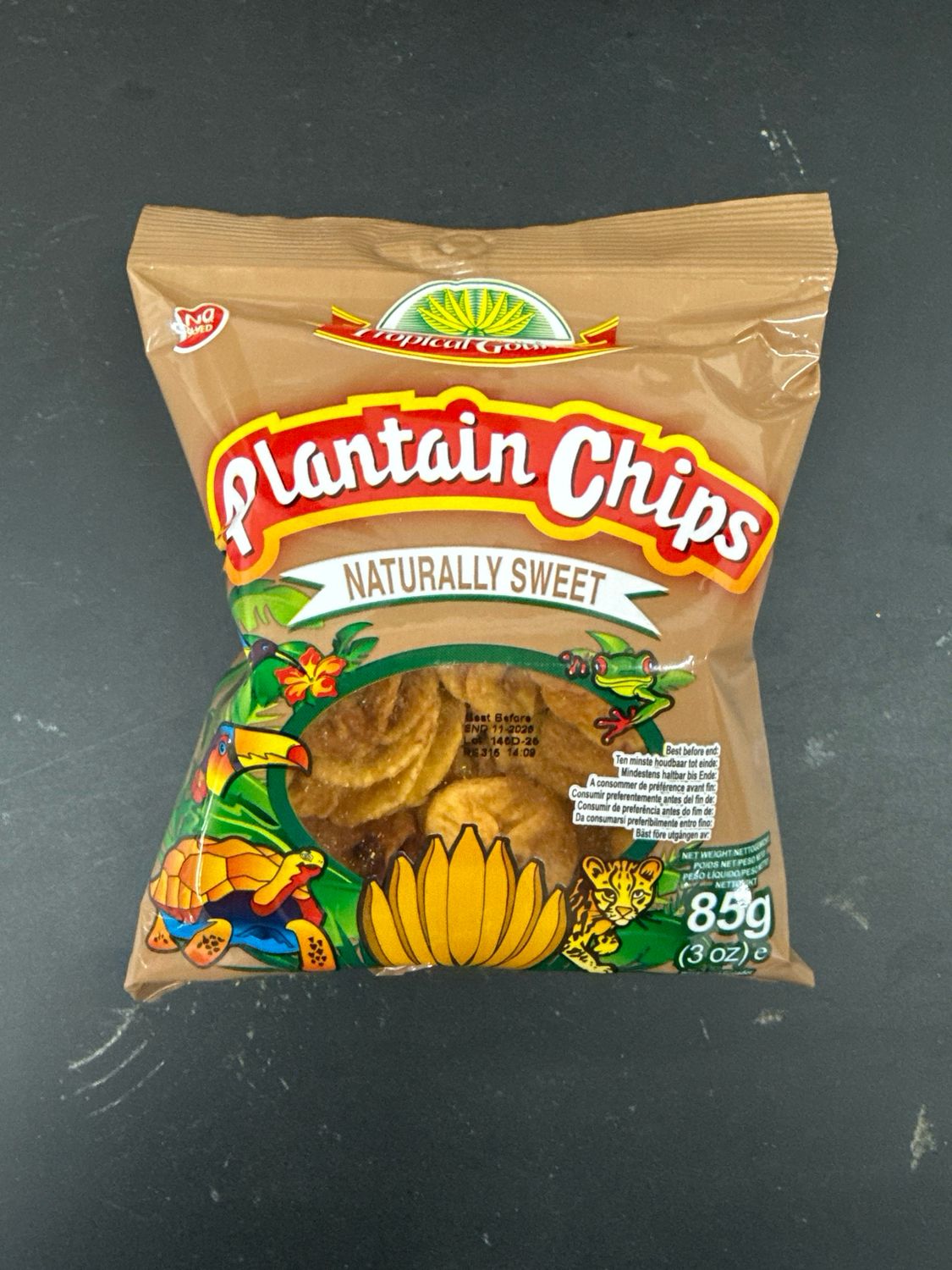 Tropical Gourmet Plantain Chips Naturally Sweet 85g