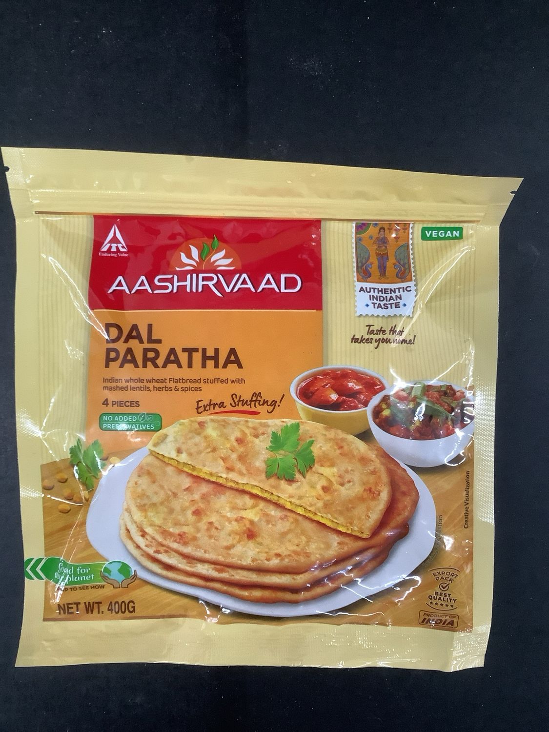 Aashirvaad  Dal paratha 4pieces 400g