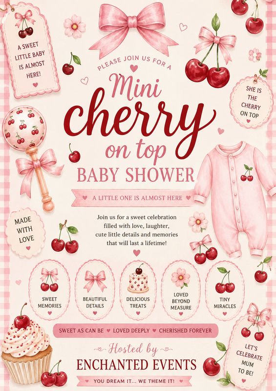 Cherry On Top Baby Shower Afternoon Tea Party