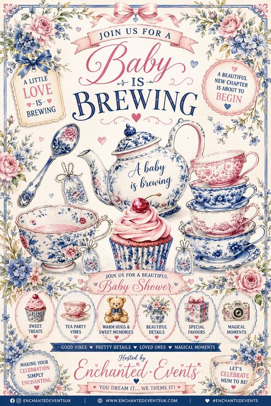 Enchanted A Baby Is Brewing Shower Afternoon Tea Party
