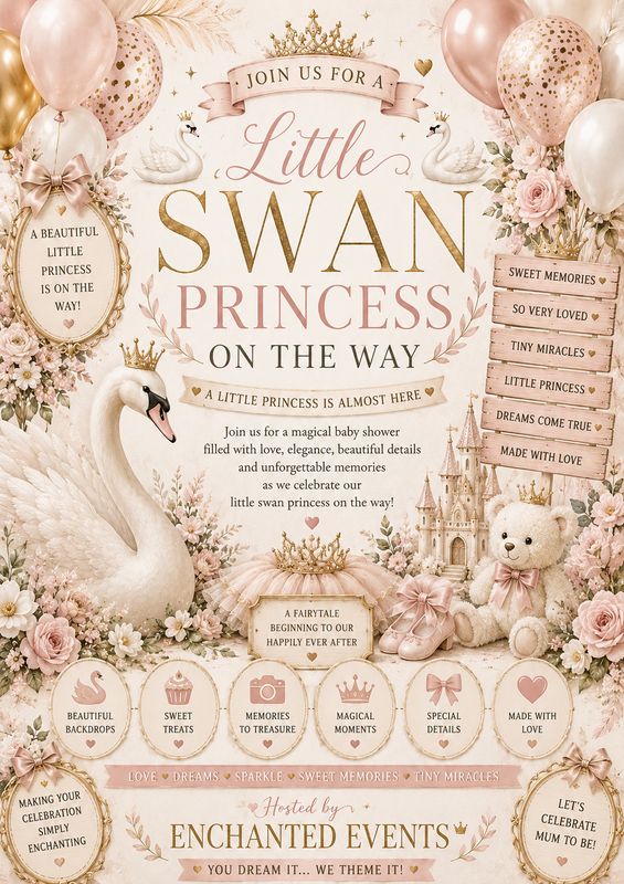 Swan Princess Baby Shower Afternoon Tea Party