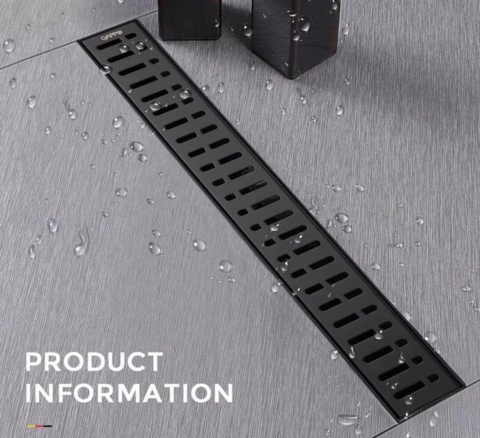 Душевой трап Gappo G87007-36  (70х700 мм, черный)