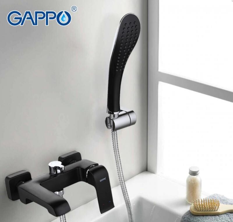 G3250 Смеситель GAPPO для ванны короткий гусак чёрный