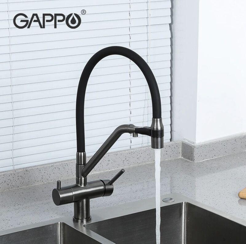 G4398-89 Смеситель для кухни, оружейная сталь, с подключением фильтра