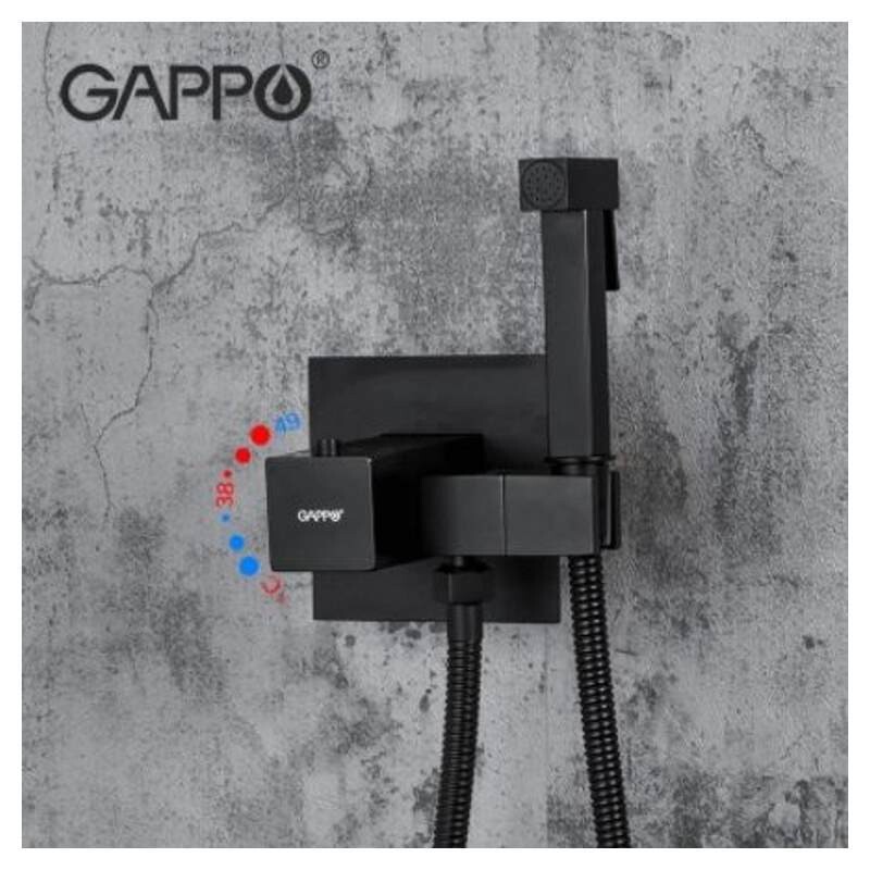 G7207-60 (встроенный гигиенический душ черн. c термостатом)
