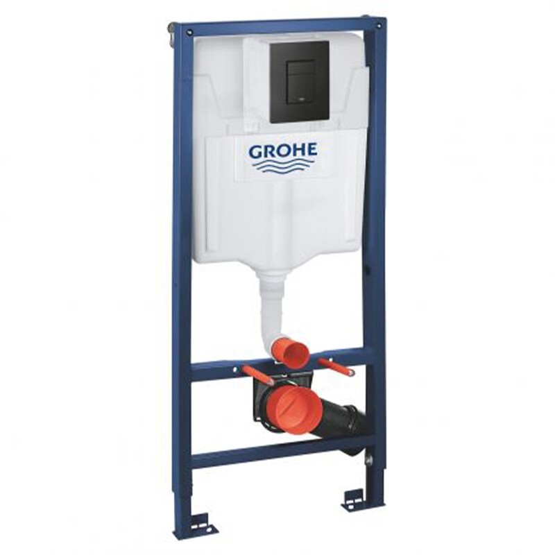 Система инсталляции для унитаза Grohe 4 в 1 панель смыва черный матовый, звукоизоляционная прокладка, ограничитель потока воды