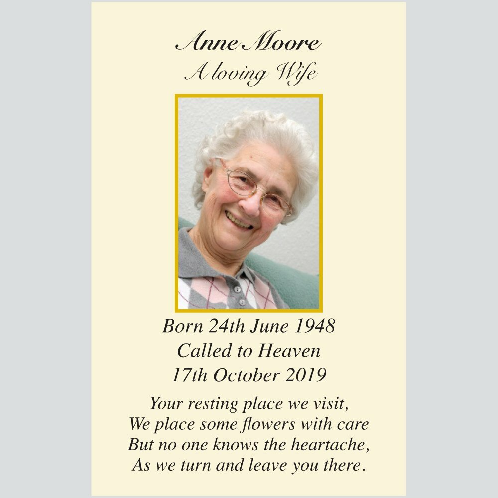 In Memoriam Wallet Cards- Assorted Designs