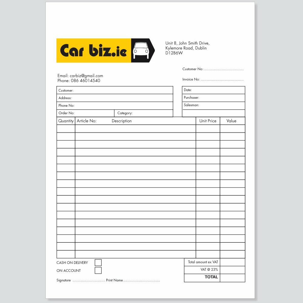 Invoice Books - Assorted Sizes & types