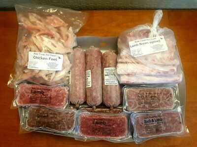 20 Mixed Raw Meat packs plus Chicken Feet Lamb Spines 20 Mixed Raw Meat packs plus Chicken Feet Lamb Spines