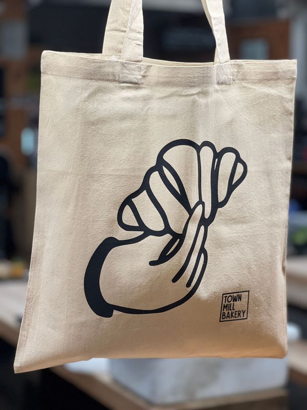 Tote Bag Natural (hand with croissant)