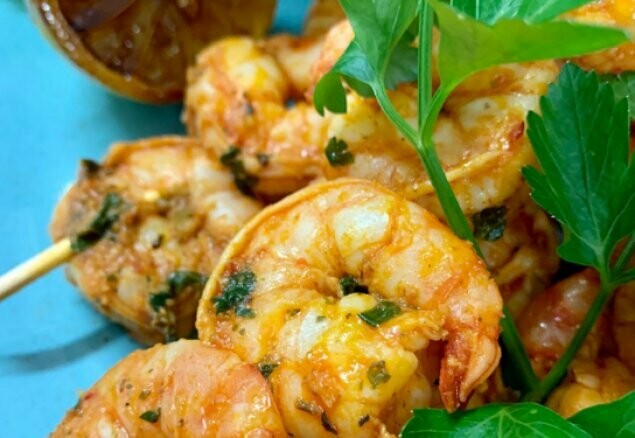 Großer Garnelenspieß