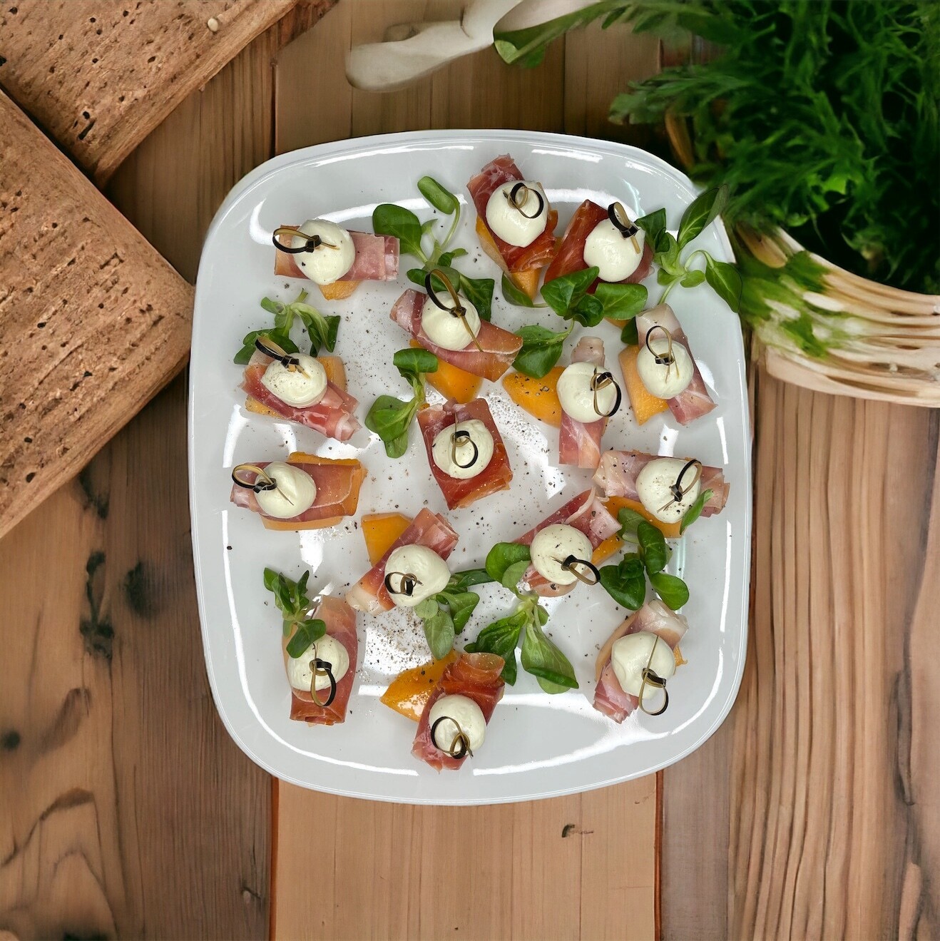 Cantaloupe-Serrano-Spieß