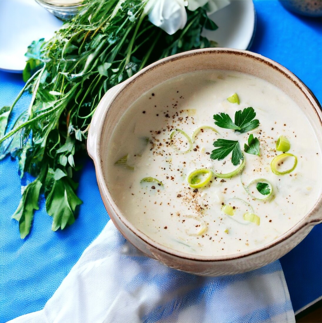 Käse-Lauch-Suppe [vegan]