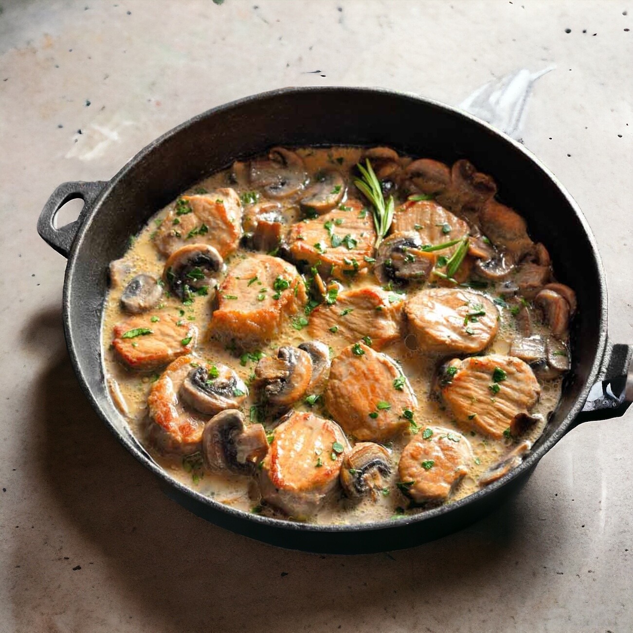 Medaillons in Champignonrahm