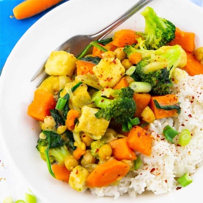 Gemüsecurry mit Basmatireis