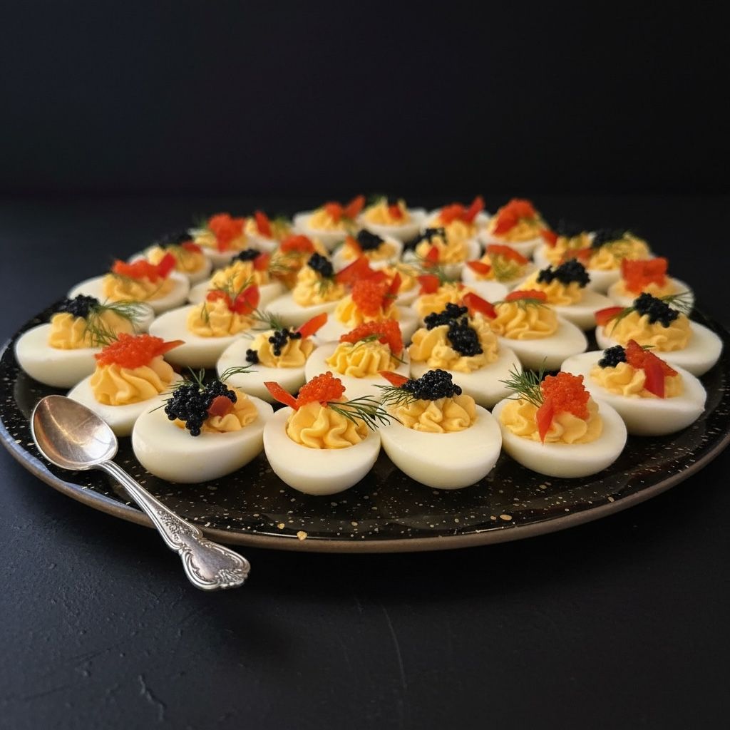 Halbes Ei mit Kaviar