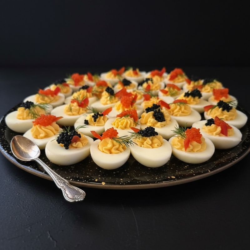 Halbes Ei mit Kaviar