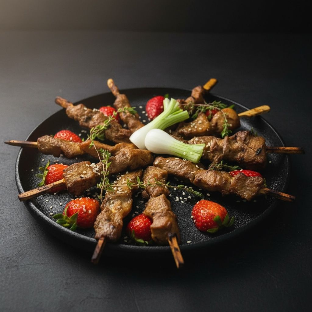 Asiatischer Hähnchenspieß