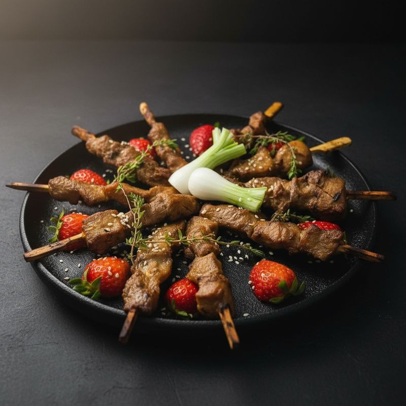 Asiatischer Hähnchenspieß