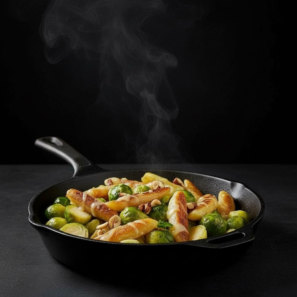 Rosenkohl-Schupfnudel-Pfanne