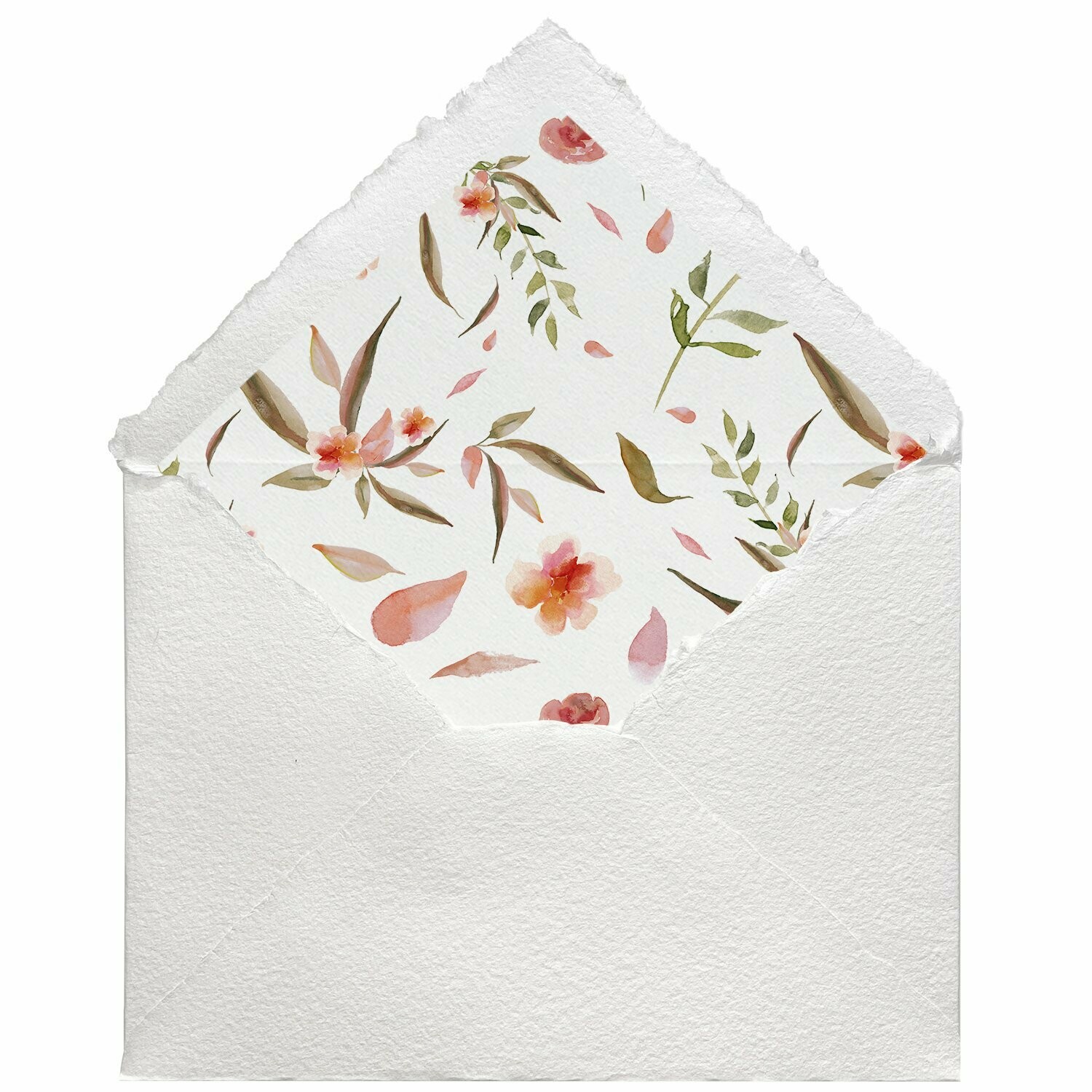 Sobres artesanales forrados estampados | Romantic, Color del Sobre: Blanco