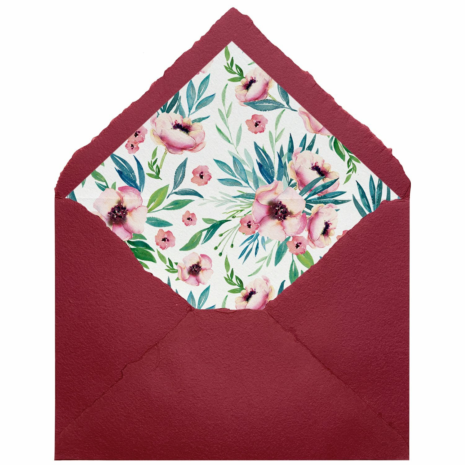 Sobres artesanales forrados estampados | Anémonas