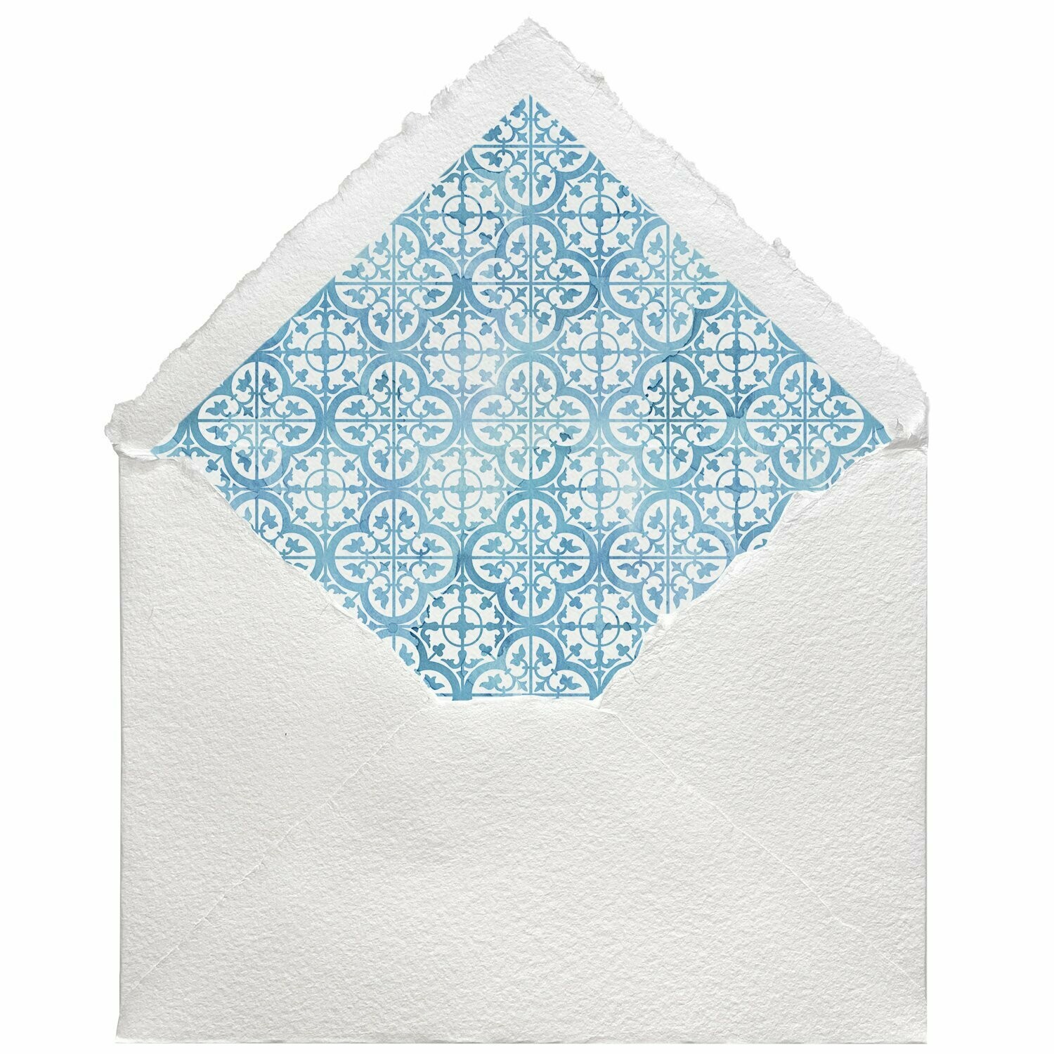 Sobres artesanales forrados estampados | Tiles, Color del Sobre: Blanco