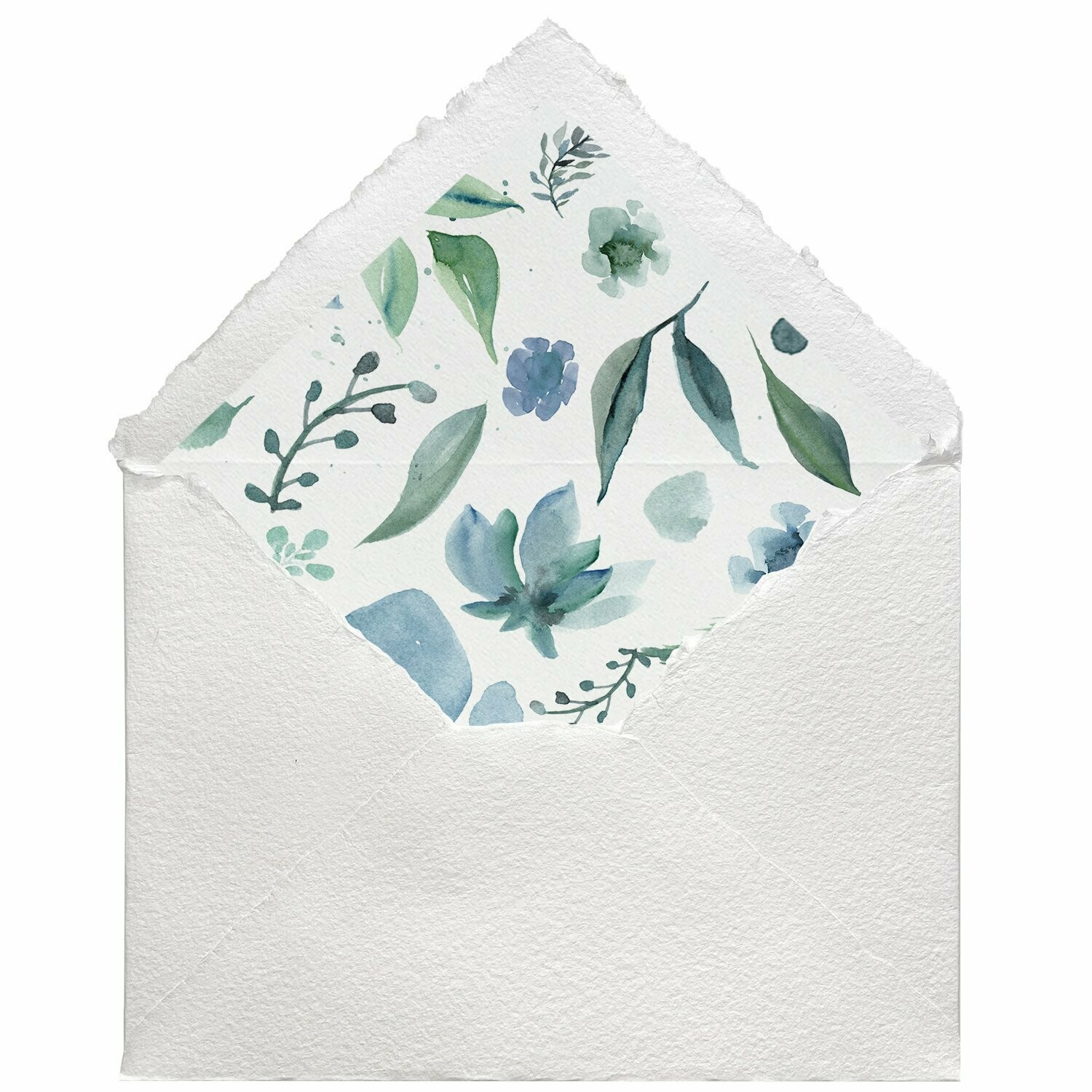 Sobres artesanales forrados estampados | Blue, Color del Sobre: Blanco