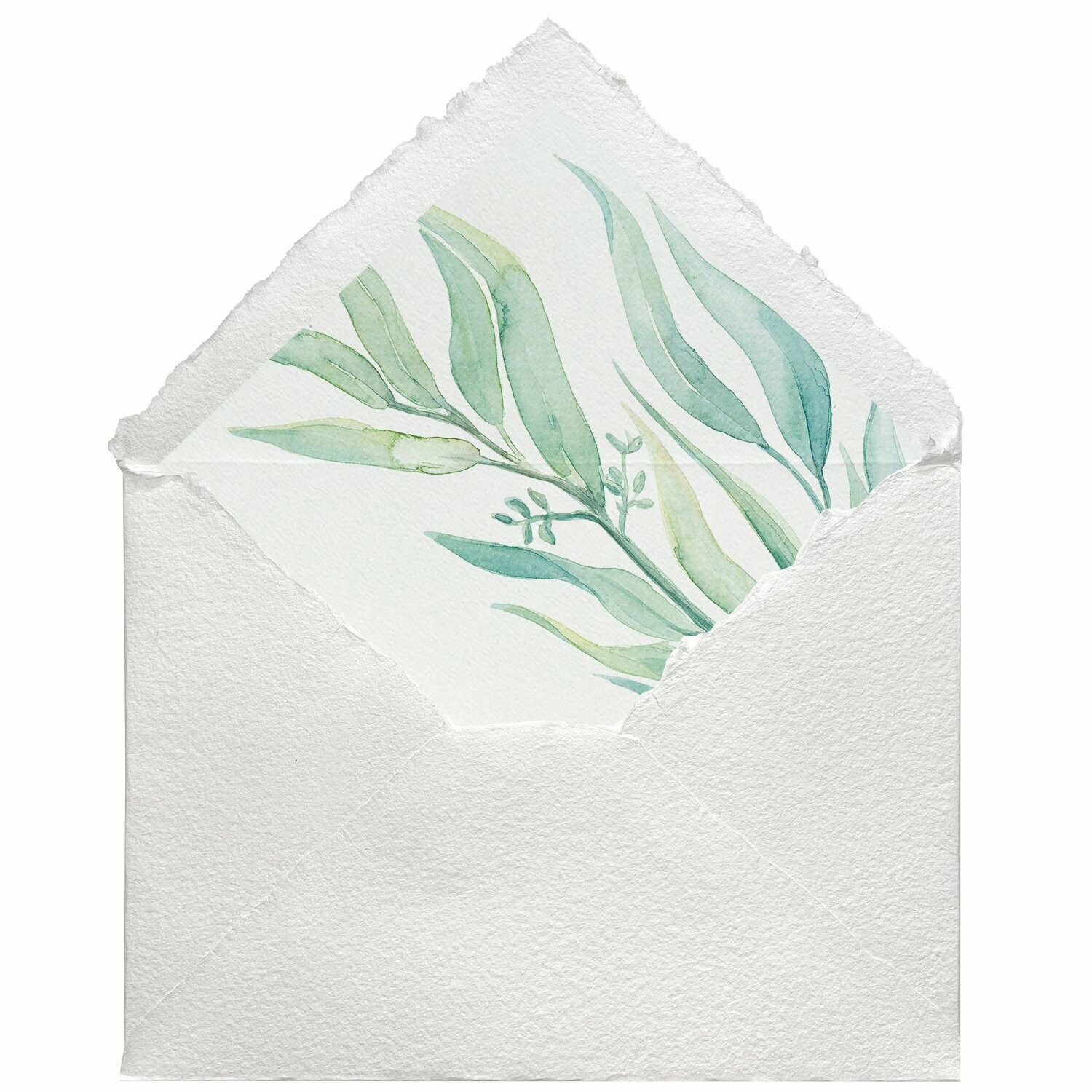Sobres artesanales forrados estampados | Polinesia, Color del Sobre: Blanco