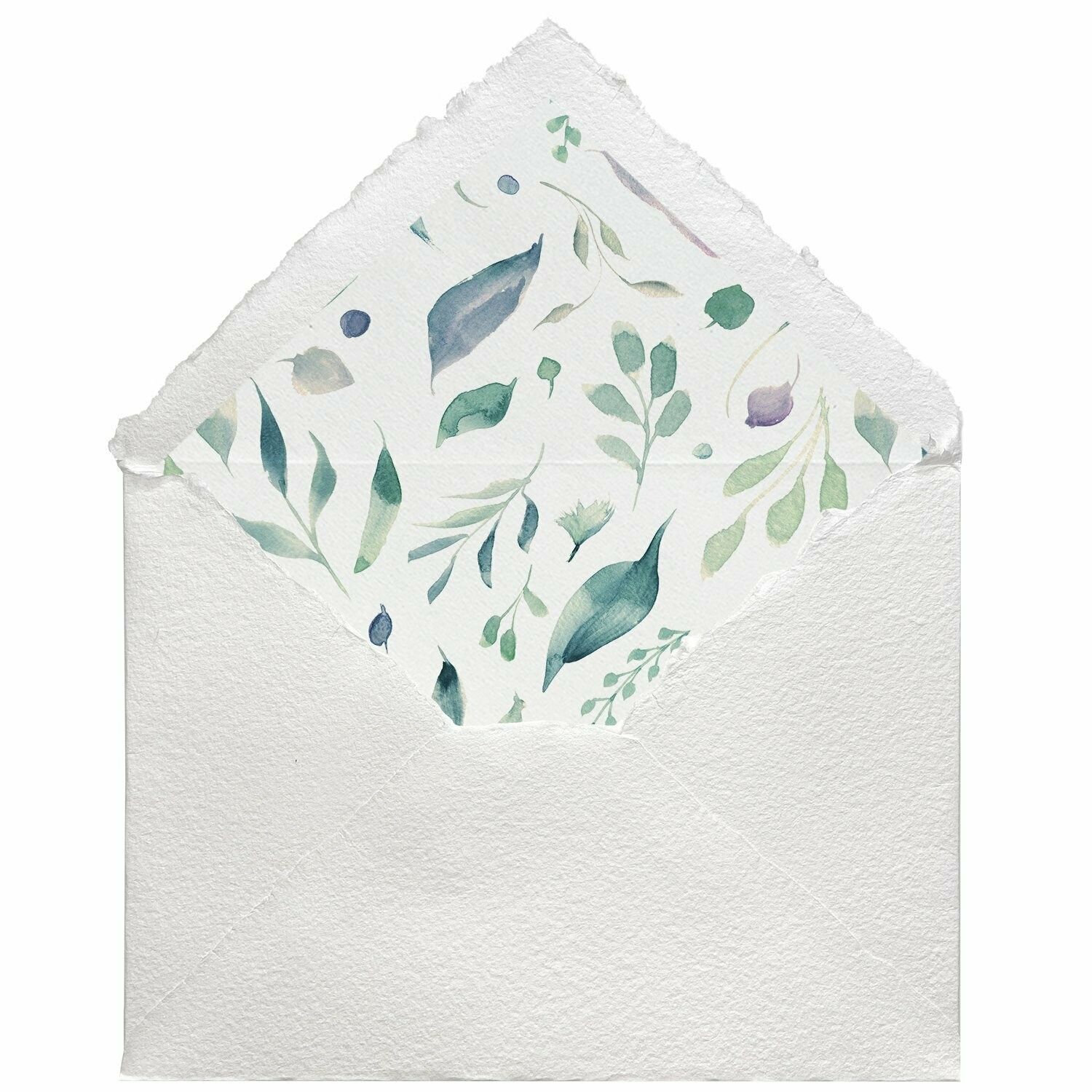 Sobres artesanales forrados estampados | Leaves, Color del Sobre: Blanco