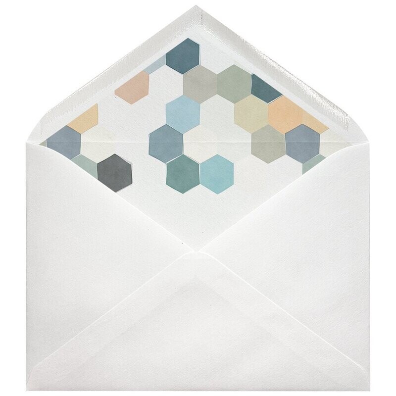 Sobres forrados estampados C5 | Hexagons Blue