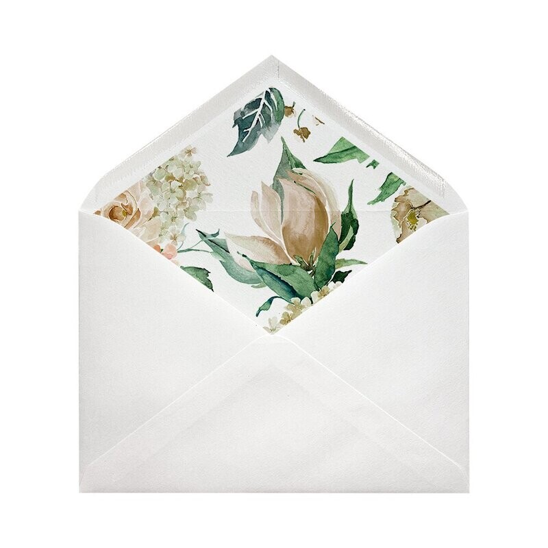 Sobres forrados estampados Ministro | Flores Blancas