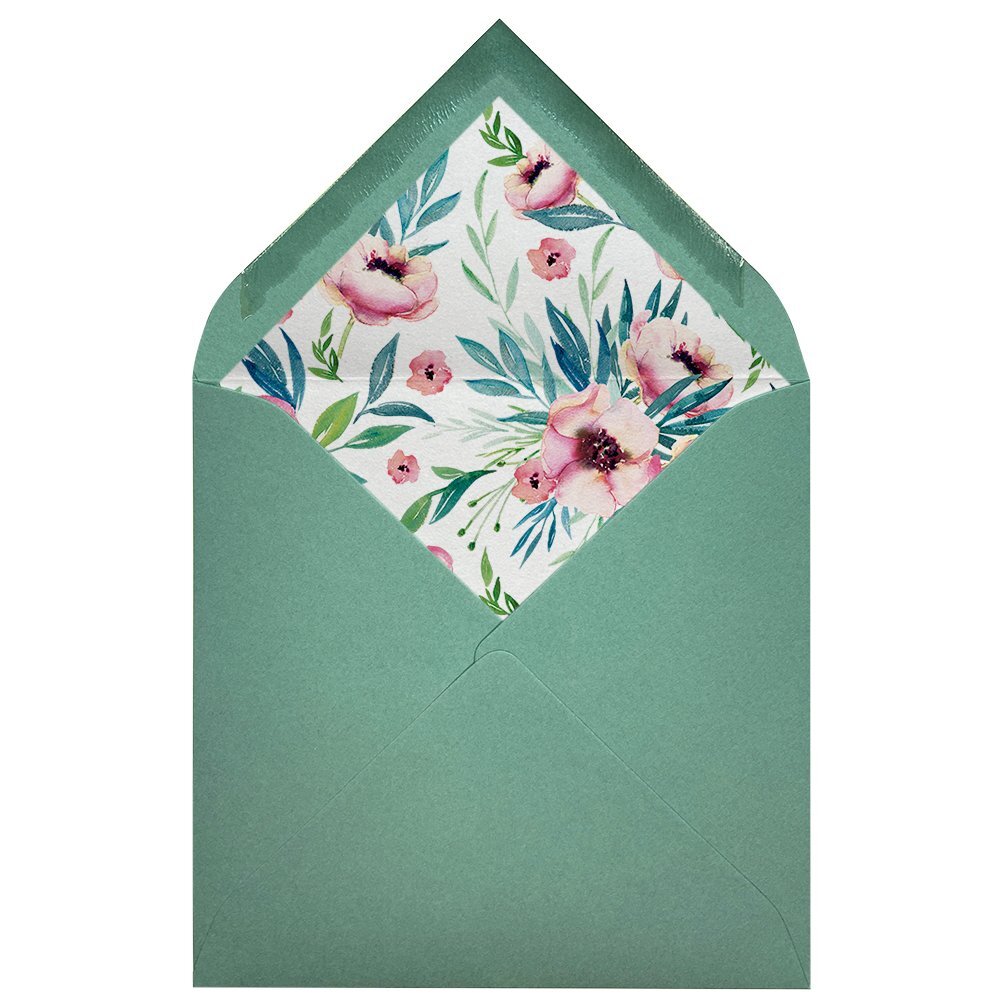 Sobres forrados estampados Cuadrados | Anémonas