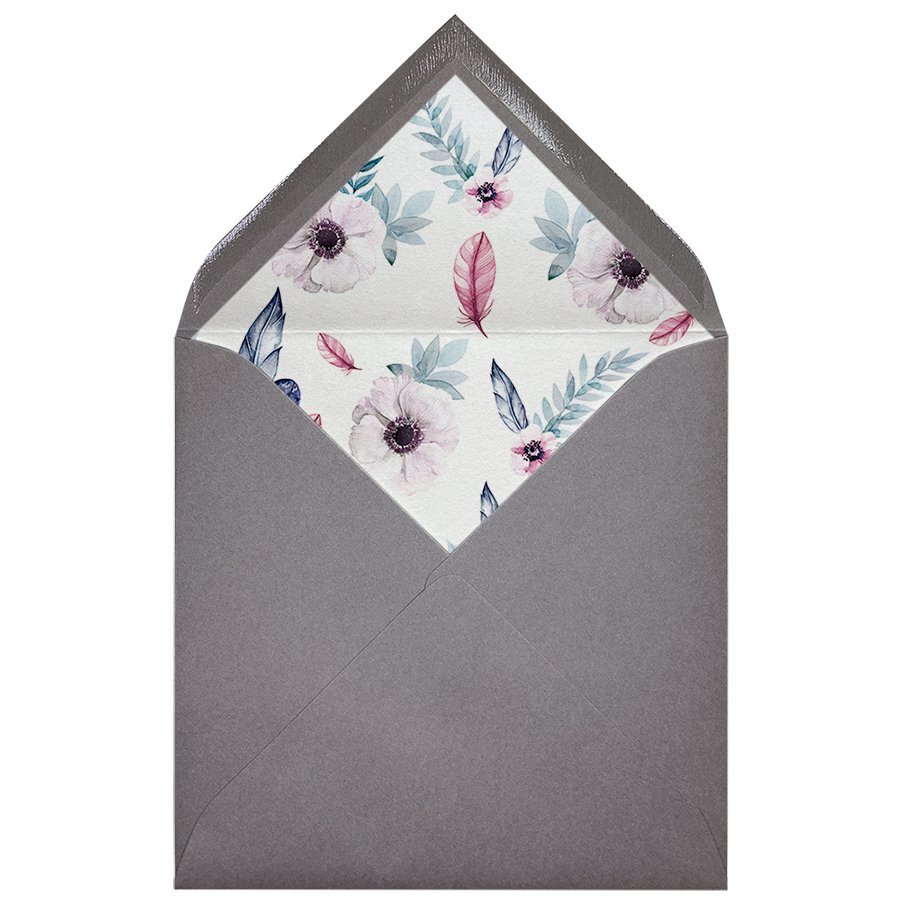 Sobres forrados estampados Cuadrados | Plumas