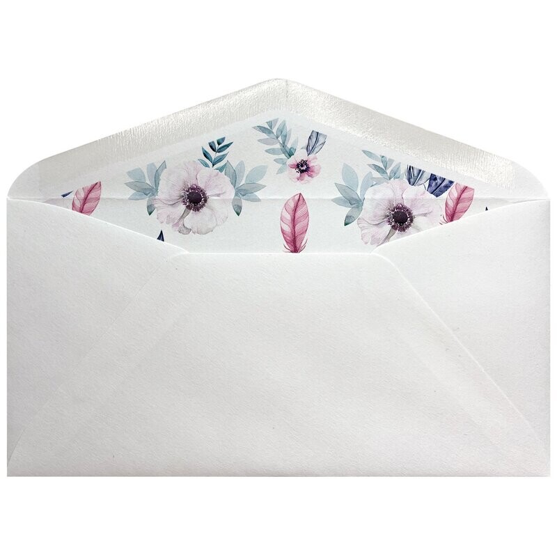 Sobres forrados estampados Americanos | Plumas