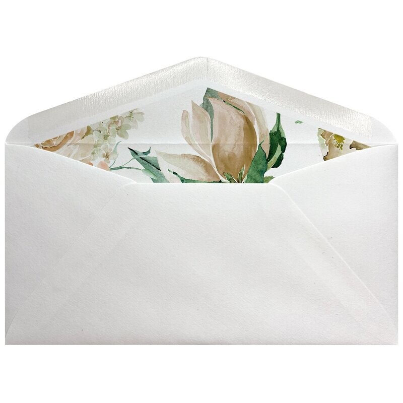Sobres forrados estampados Americanos | Flores Blancas