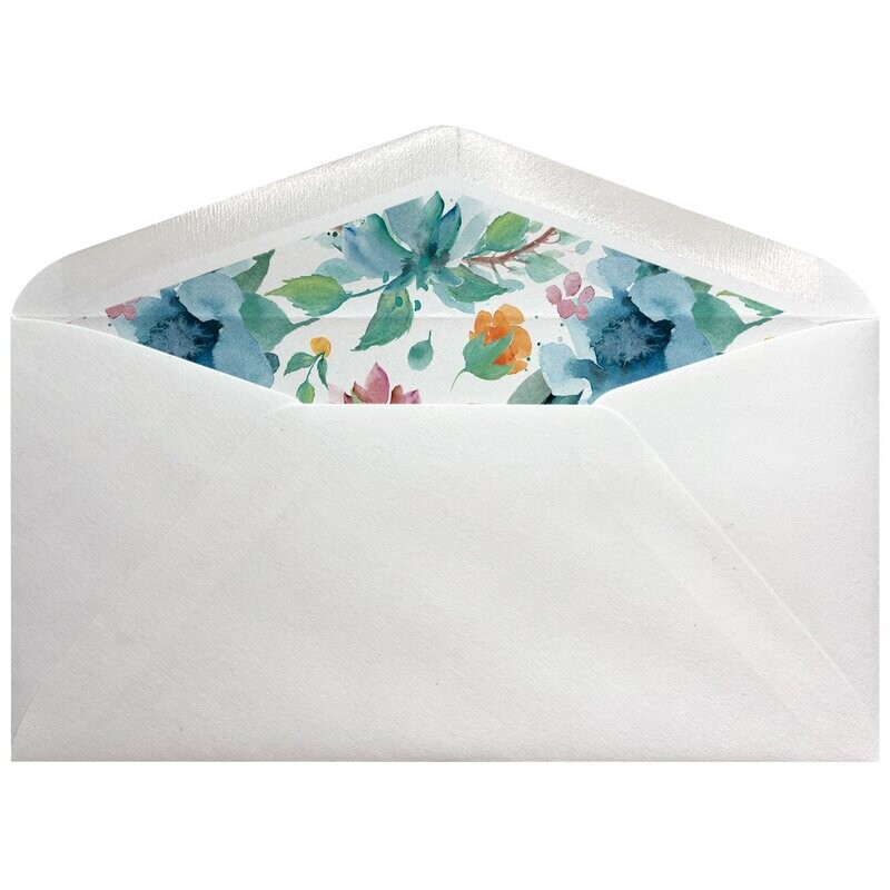 Sobres forrados estampados Americanos | Flores Azules