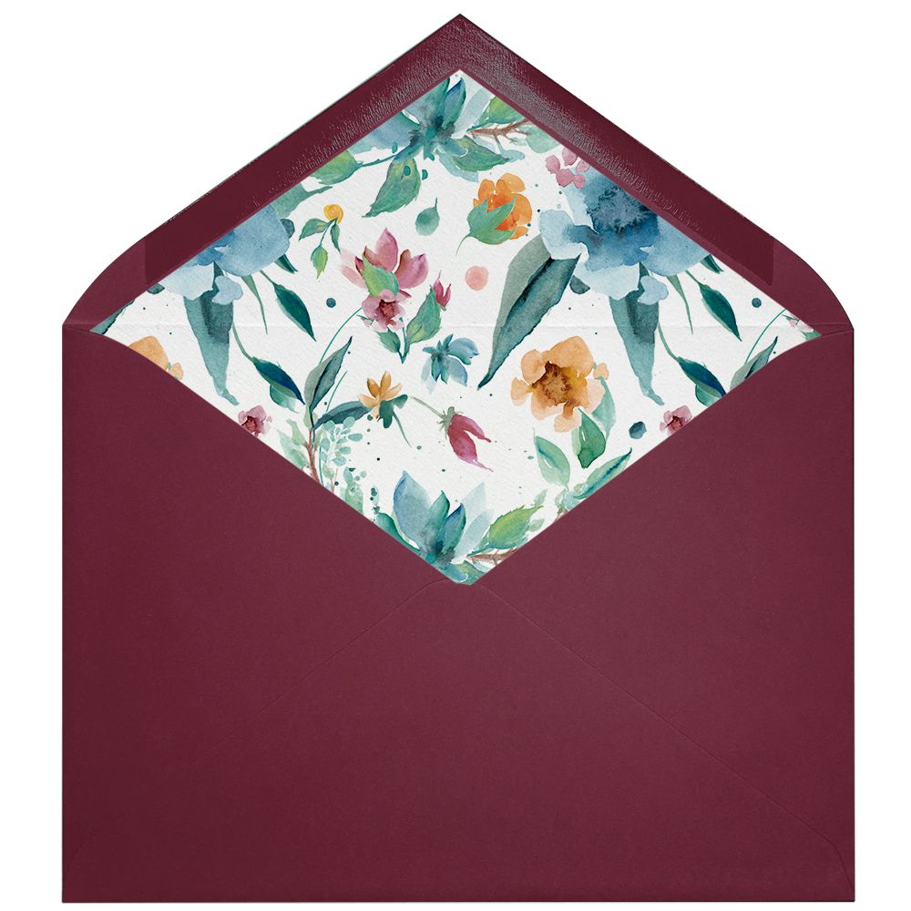 Sobres forrados estampados C5 | Flores Azules