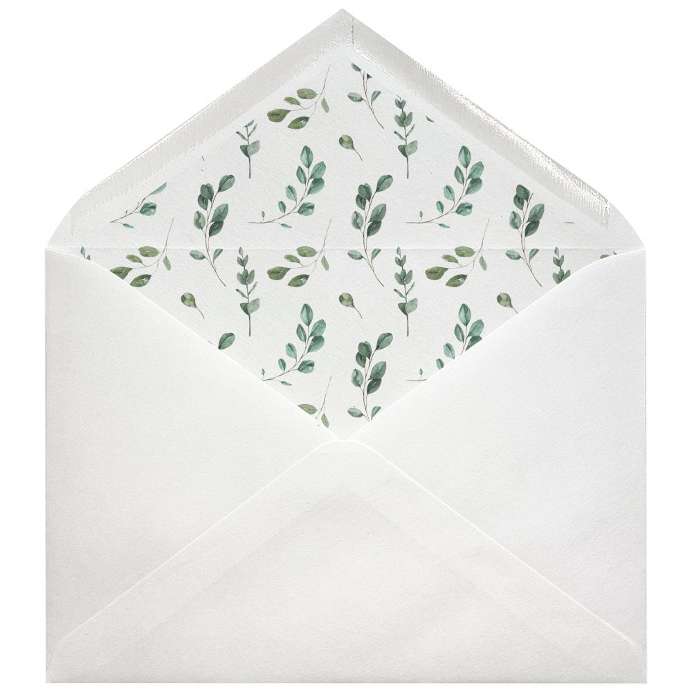 Sobres forrados estampados C5 | Eucalipto
