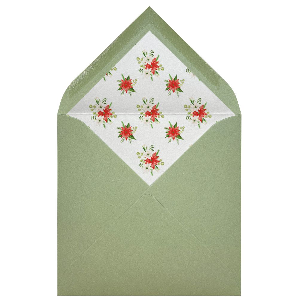 Sobres forrados estampados Cuadrados | Flor de Navidad