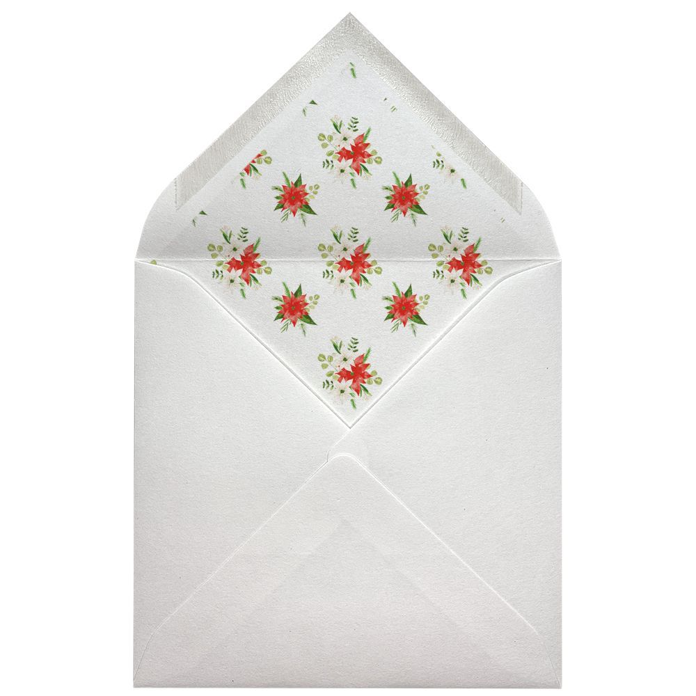 Sobres forrados estampados Cuadrados | Flor de Navidad