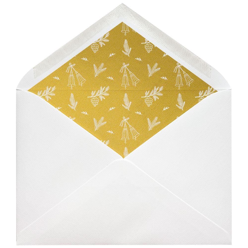 Sobres forrados C5 | Dorado campanas de Navidad