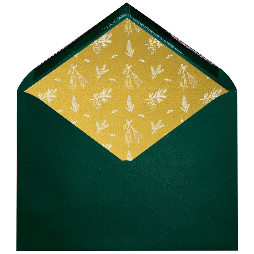 Sobres forrados C5 | Dorado campanas de Navidad