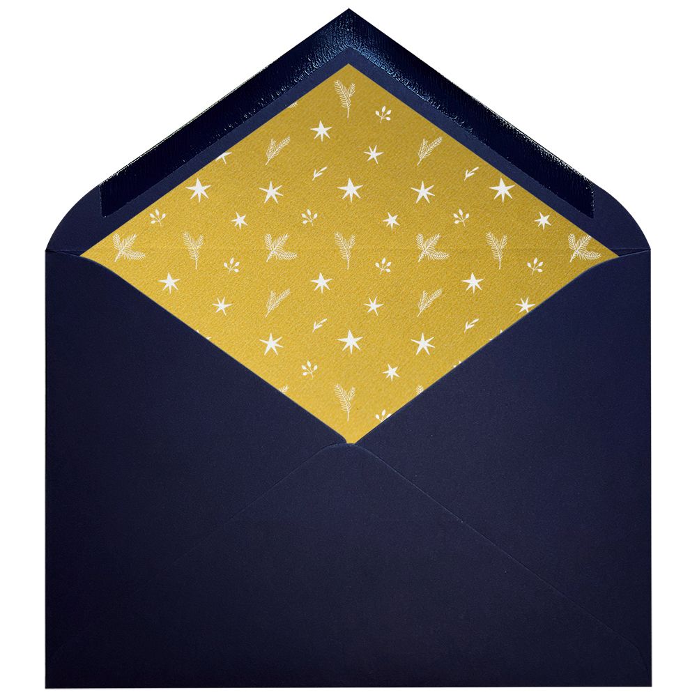Sobres forrados C5 | Dorado Navidad estrellada