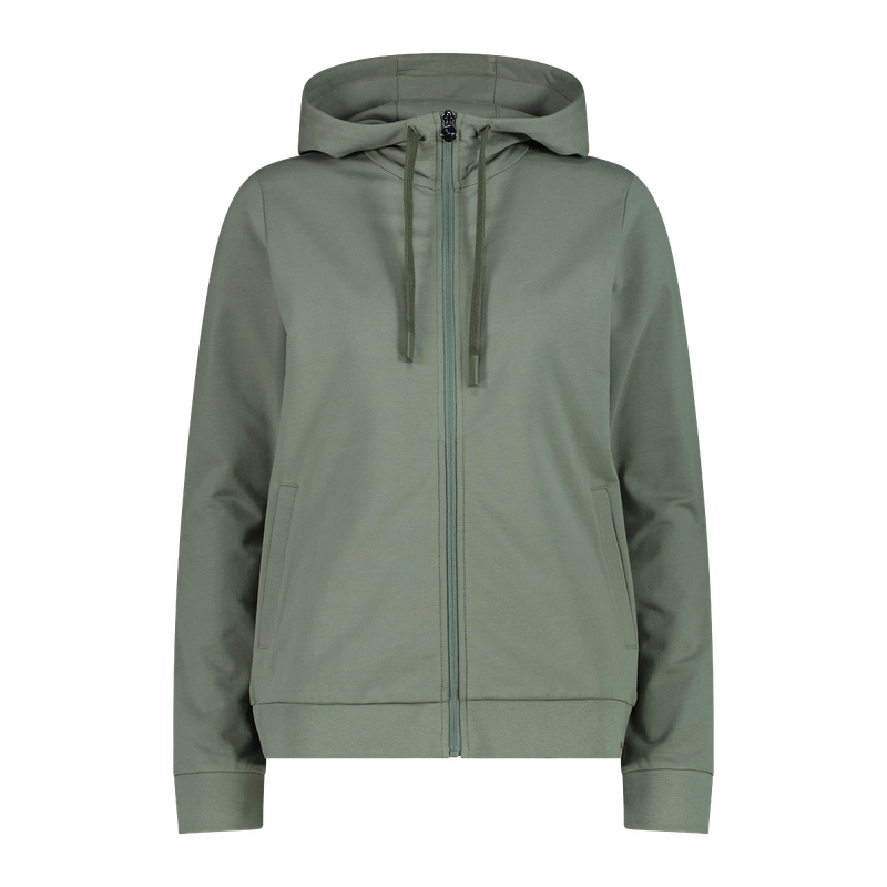 CMP Felpa con cappuccio e zip da donna in cotone elasticizzato 36D7706-E452