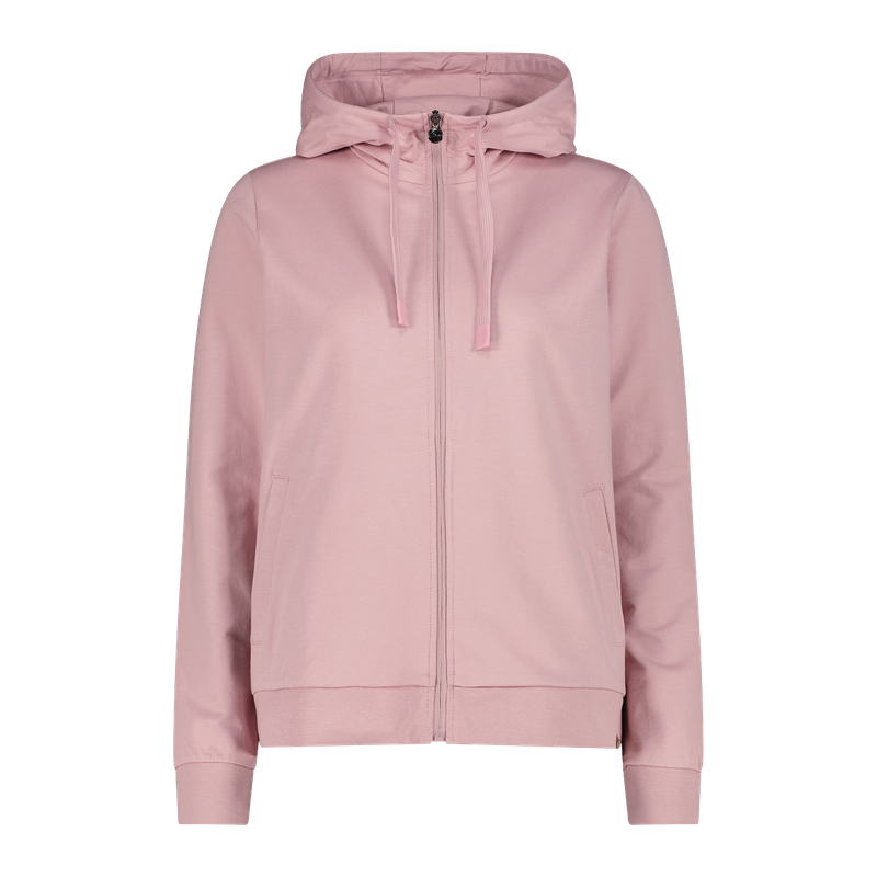 CMP Felpa con cappuccio e zip da donna in cotone elasticizzato 36D7706-H216