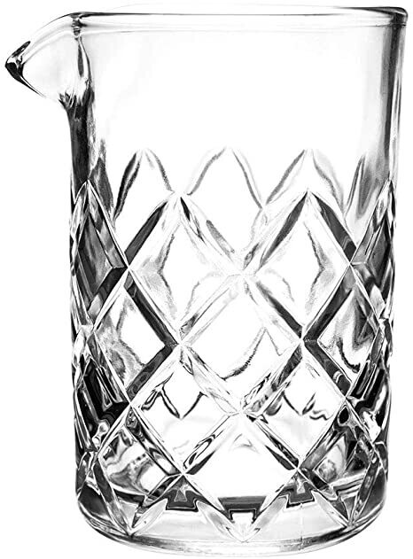 mixing glass de vidrio con diseño de diamante